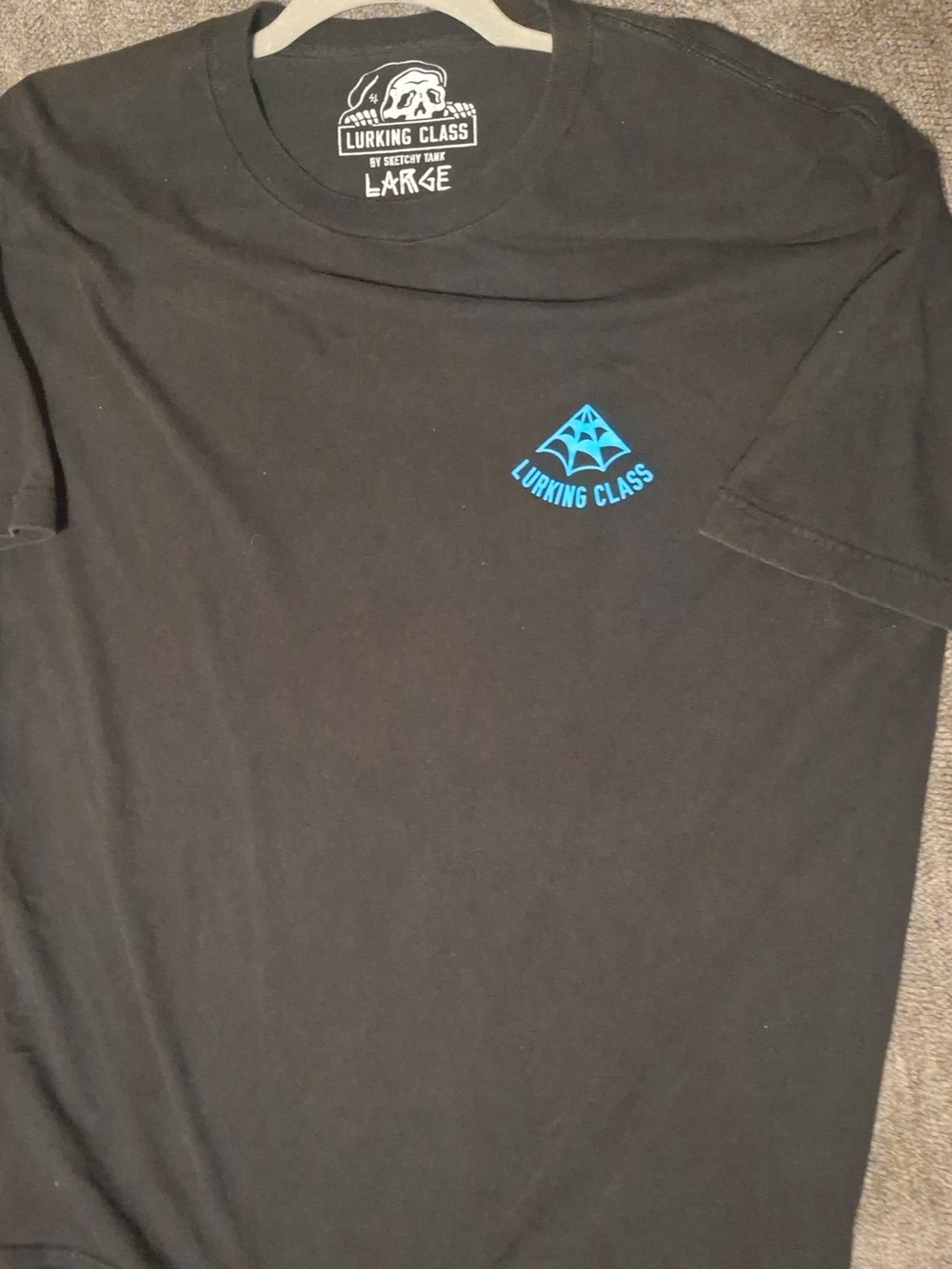 Lurking Class Black Short-Sleeve Logo Tee with Blue Accent